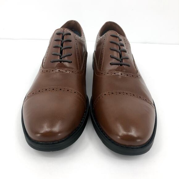 FAIRLANE & SONS Mens Feawin Flex Oxford Shoes Size 12 Tan Brown Leather NWOB - Picture 4 of 11